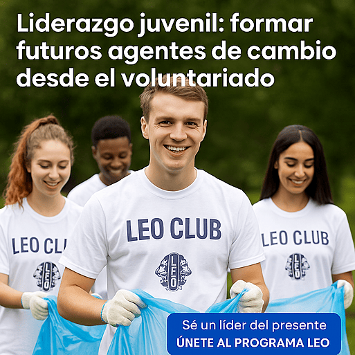 Jóvenes voluntarios liderando acciones comunitarias con el Club de Leones Medellín